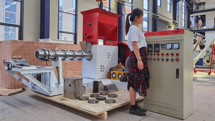 locally made sturgeons twin screw extruder machine in Uganda